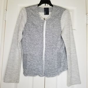 Dolan‎ T-Shirt Zip Up Knit Gray Sweater Size: M